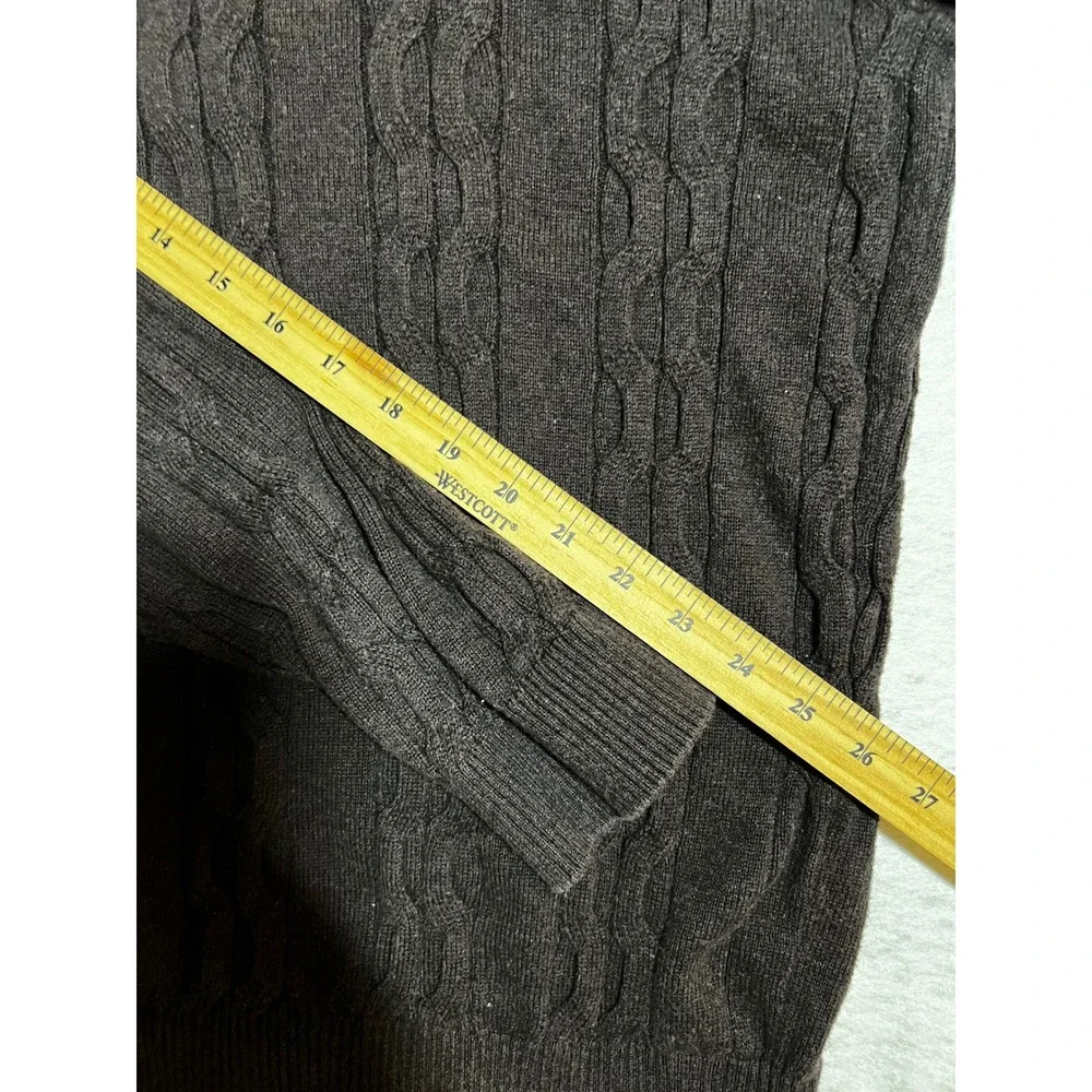 Lacoste Men's XXL Chocolate Brown Chain-Knit Long Sleeve Button Down
